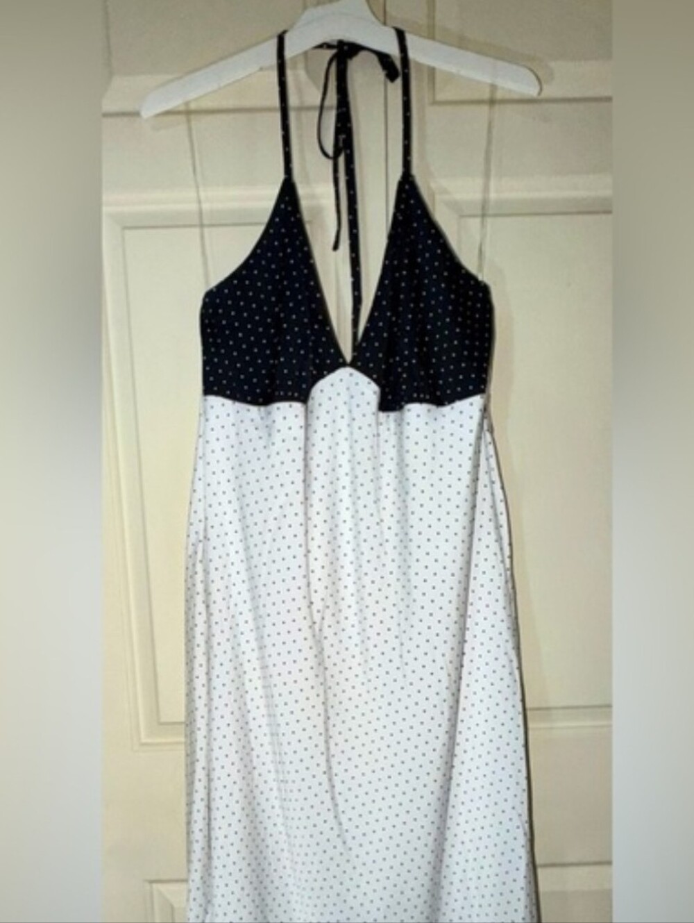 wild fable Black and White Polka Dot Halter Maxi Dress